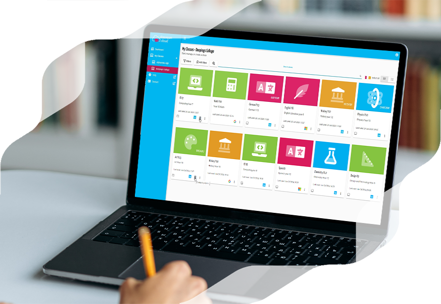 Classes dashboard for a web-based Chromebook classroom monitoring tool